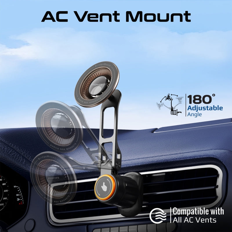 Promate BridgeMount magnetic vent mount - angle view