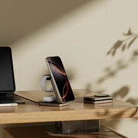 شاحن لاسلكي ويوو Wi-W038 مغناطيسي 3 في 1 لـ iPhone والساعة والسماعات | WiWU Wi-W038 3-in-1 Magnetic Wireless Charging Station for iPhone, Watch & Earbuds