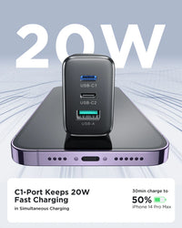 JOYROOM JR-TCF10 32W 2C1A Fast Charger – شاحن جويروم سريع 32 واط بمنفذين تايب سي ومنفذ يو اس بي