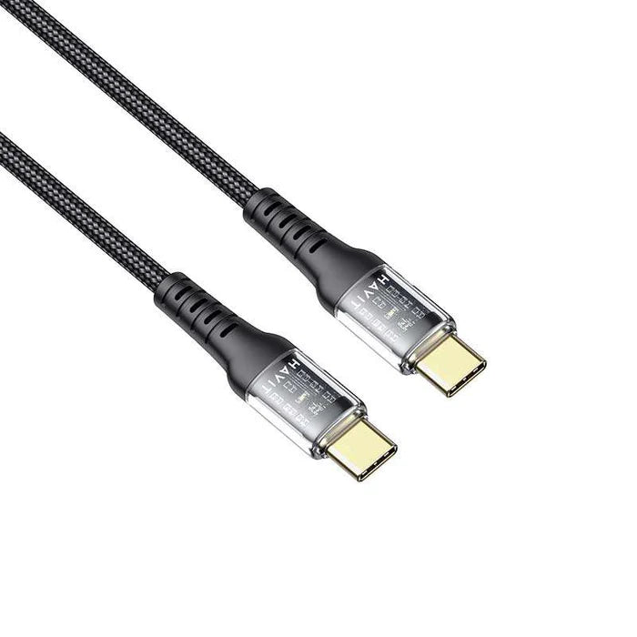 كيبل هافيت CB6240 تايب سي الى تايب سي بقدرة شحن 60 واط وطول 1متر | Havit CB6240 1m USB-C to USB-C Cable PD 60W Fast Charging