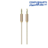 كابل صوت AUX هافيت CB66 مقاس 3.5 ملم بطول 1 متر - ذهبي | Havit CB66 3.5mm AUX Cable 1M - Gold
