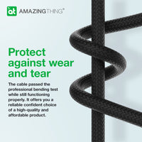كيبل اميزنك ثنك ثاندر برو تايب سي الى تايب سي بقدرة 140 واط - اسود | AMAZINGTHING Thunder Pro USB-C to USB-C 140W 5A Cable – Black