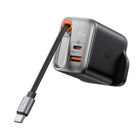 شاحن مكدودو فري جو GaN بقدرة شحن 40 واط مع كيبل تايب سي مدمج وشاشة عرض رقمية | MCDODO FreeGo 40W GaN Charger with Built-in 65cm Retractable USB-C Cable & Digital Display