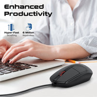 Promate CM-1200 wired mouse - angle view