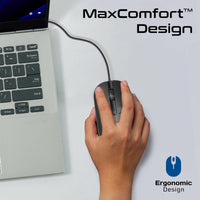 Promate CM-2400 ambidextrous wired mouse top view