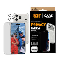 بانزر جلاس بكج حماية 3 في 1 مع خصوصية لهاتف iPhone 17 Pro Max | PanzerGlass | CARE by PanzerGlass 3-in-1 Privacy Bundle iPhone 17 Pro Max
