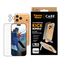 بانزر جلاس بكج حماية 3 في 1 مع مسند لهاتف iPhone 17 Pro Max | PanzerGlass | CARE by PanzerGlass 3-in-1 Kick Bundle iPhone 17 Pro Max