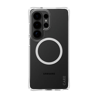 بانزر جلاس كفر شفاف بحلقة بيضاء لهاتف Samsung Galaxy S26 Ultra | CARE by PanzerGlass Samba Case Transparent with White Qi Samsung Galaxy S26 Ultra
