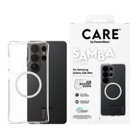 بانزر جلاس كفر شفاف بحلقة بيضاء لهاتف Samsung Galaxy S26 Ultra | CARE by PanzerGlass Samba Case Transparent with White Qi Samsung Galaxy S26 Ultra