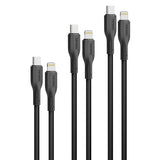 طقم 3 كابلات USB-C إلى لايتننج بشحن 27 واط بأطوال 0.3 و1.2 و2 متر | Promate CableKit-Ci