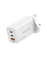 شاحن جداري 65 واط GaN بثلاثة منافذ USB-C و USB-A | Moxedo Volton Pro