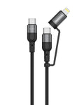 كابل 2 في 1 قابل للتبديل USB-C إلى USB-C و Lightning 60 واط | Moxedo