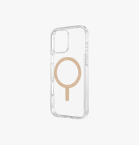 UNIQ Clario case for iPhone 16 Pro Max Metallic Rose - angled view
