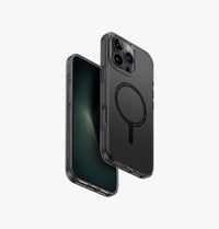 UNIQ Clario eco-friendly case for iPhone 16 Pro Max Smoke - front and back