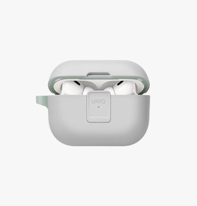 UNIQ Clyde locking AirPods Pro 2 case Dove White Soft Mint