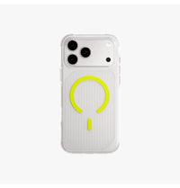 UNIQ Combat Active Luminous glow case for iPhone 17 Pro Max Lume White - angled view