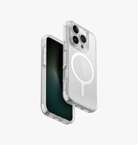 UNIQ Combat Luminous glow in the dark case for iPhone 16 Pro Max Lume White - front and back