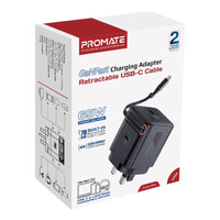 Promate Cubix-R65 شاحن 65 واط - أسود - قابس بريطاني