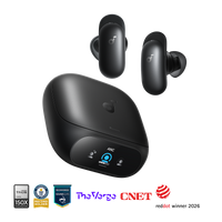 سماعات انكر ساوندكور ليبرتي 5 برو اللاسلكية بعزل ضوضاء ذكي Adaptive ANC 4.0 - أسود | Anker Soundcore Liberty 5 Pro Adaptive ANC 4.0 Wireless Earbuds - Black
