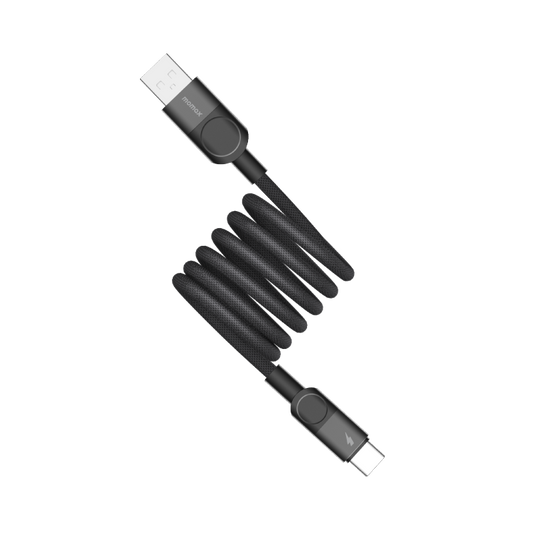 Momax Mag.Link 66W USB-A to USB-C Magnetic Cable Black - Front