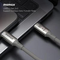 كيبل موماكس إليت تايب سي الى تايب سي بقدرة شحن 100 واط وطول 1 متر | Momax Elite 100W USB‑C to USB‑C Braided Cable, 1 m