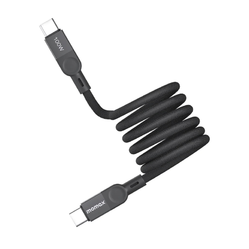 Kabloya Magnetîk a USB-C bo USB-C ya Momax Mag Link 100W, 1m - Kabloya Magnetîk a Momax Mag Link, USB-C bo USB-C, Şarjkirina Bilez 100W, Dirêjahiya 1m