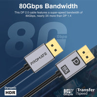 Promate DPLink-16K gold-plated DisplayPort connector detail