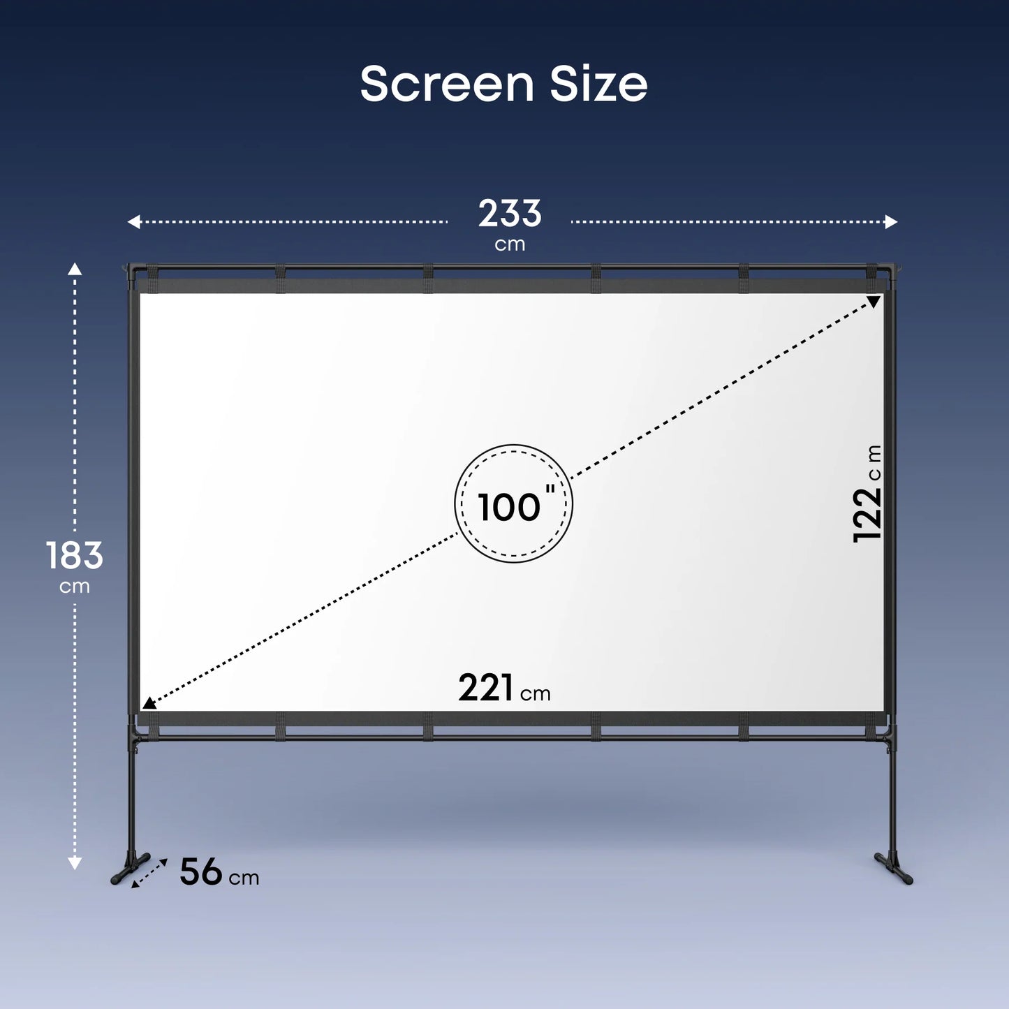 شاشة عرض انكر نيبولا 100 انش للاستخدام الخارجي مع حامل | Anker Nebula 100-Inch Outdoor Projector Screen with Stand