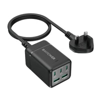 RAVPower RP-PC1045 75W GaN 5-Port Desktop Charger – شاحن مكتبي راف باور 75 واط، 5 منافذ، تقنية GaN،