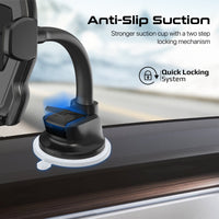 Promate DashMount suction cup mounted with phone attached