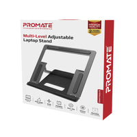 Promate DeskMate-5 Grey laptop stand in use on a desk
