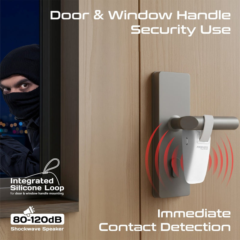 Promate DoorShield White alarm under a door