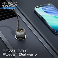 Promate DriveGear-33CC منفذ USB-C ومنفذ USB-A لشحن جهازين