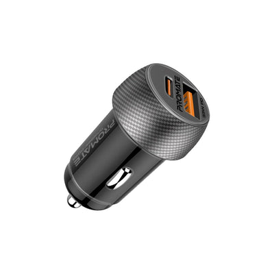 Promate DriveGear-PD33 شاحن سيارة 33 واط بمنفذين Power Delivery وQC 3.0 - صورة أمامية