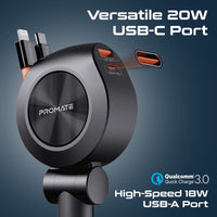 Promate DriveGear-R2 جسم يدور 180 درجة مع مؤشر LED للفولتية