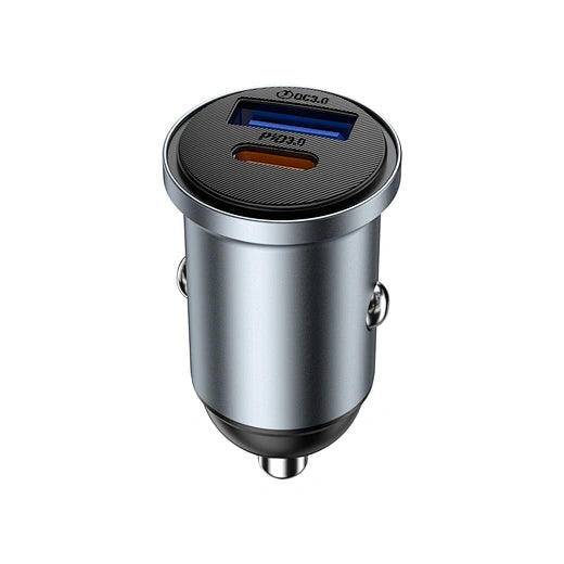 WiWU Wi-CC032 Nano Pro شاحن سيارة 60W مزدوج USB-C و USB-A شحن سريع