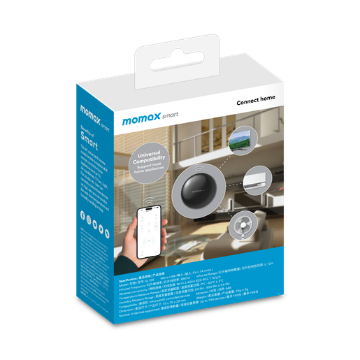 Momax Smart IoT dûrbîna IR ya gerdûnî | Kontrolkera Jîr a Wi-Fi ji bo Amûrên Malê - Momax Smart Infrared Control - Dûrbîna IoT ya Gerdûnî ji bo Amûrên Malê