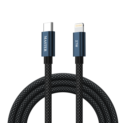 Master Braided 27W Cable USB-C to Lightning 1.20M Black MSBCA27CL120CM-BK