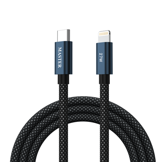 Master Braided 27W Cable USB-C to Lightning 1.20M Black MSBCA27CL120CM-BK