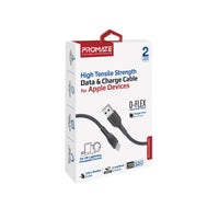 Promate XCord-Ai200 Black high tensile strength 2m Apple cable