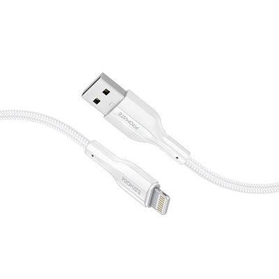 Promate XCord-Ai200 White USB-A to Lightning cable 2m for Apple devices - main view