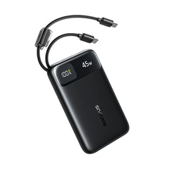 Baseus EnerFill FC11 Digital Display Power Bank with Dual Built-in USB-C Cables 10000mAh 45W - Cosmic Black