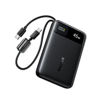 Baseus EnerFill FC11 Digital Display Power Bank with Dual Built-in USB-C Cables 10000mAh 45W - Cosmic Black