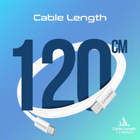 Promate EcoLine-CC120 White cable charging a phone at 60W Power Delivery