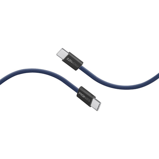 Promate EcoLine-CC200 Navy 60W USB-C to USB-C fabric braided cable 2m - main view