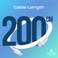 Promate EcoLine-CC200 White cable charging a phone at 60W Power Delivery