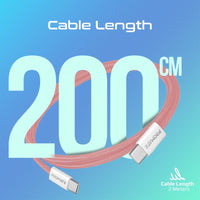 Promate EcoLine-CC200 Pink cable charging a phone at 60W Power Delivery