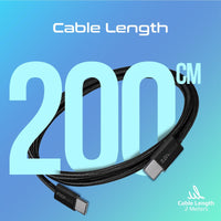 Promate EcoLine-CC200 Black cable charging a phone at 60W Power Delivery