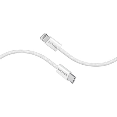 Promate EcoLine-Ci120 White 27W USB-C to Lightning cable - main view