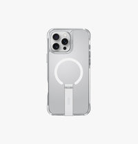 UNIQ Eleva case for iPhone 16 Pro Max Clear - kickstand open